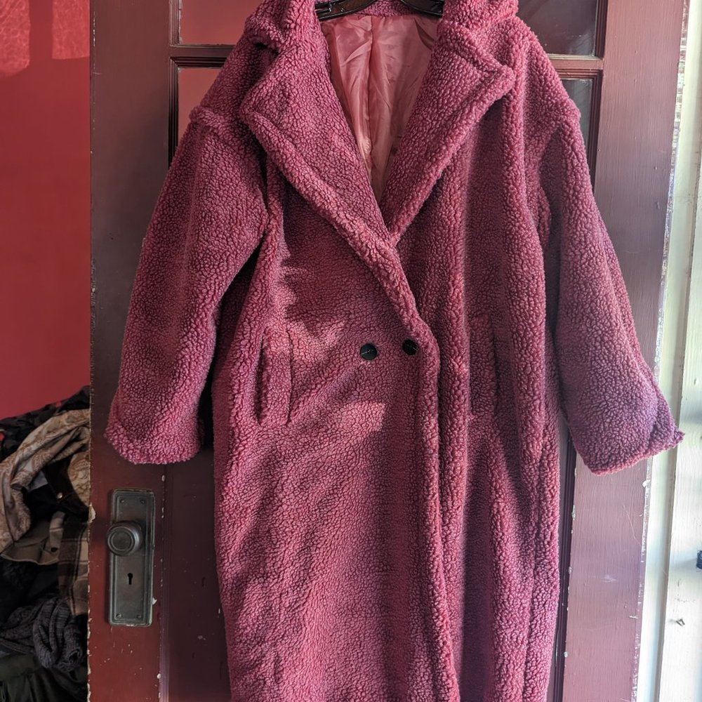 Kelli Obi Large Lapel Plush Teddy coat - Picture 2 of 7